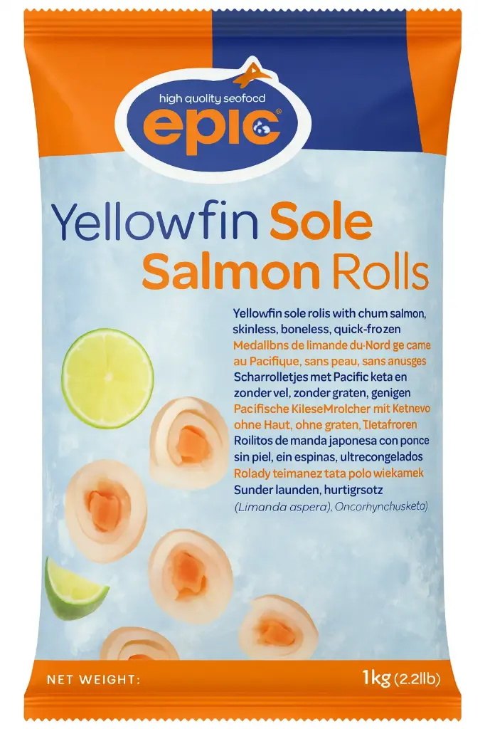 Epic Sole fillet Rolls with salmon 40/60 (1kg)