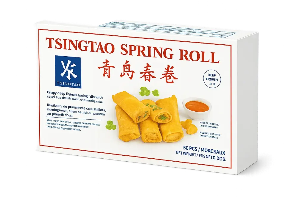Tsingtao spring rolls 900g-60 stukken (15g/stuk) 