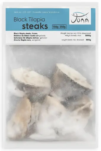 Zwarte tilapia steaks 150-250g stuks (1kg)