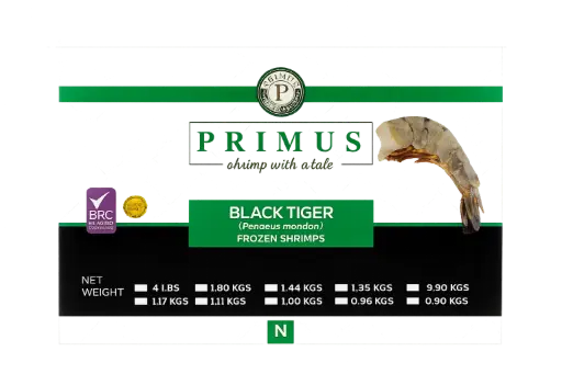 Primus black tiger frozen shrimps 13/15  